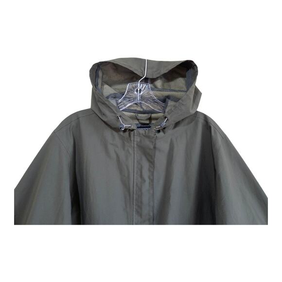 LANDS END Women's 14 16 Rain Wind Jacket Hooded Gore-Tex Olive Full Zip Bust 42" - Picture 2 of 8